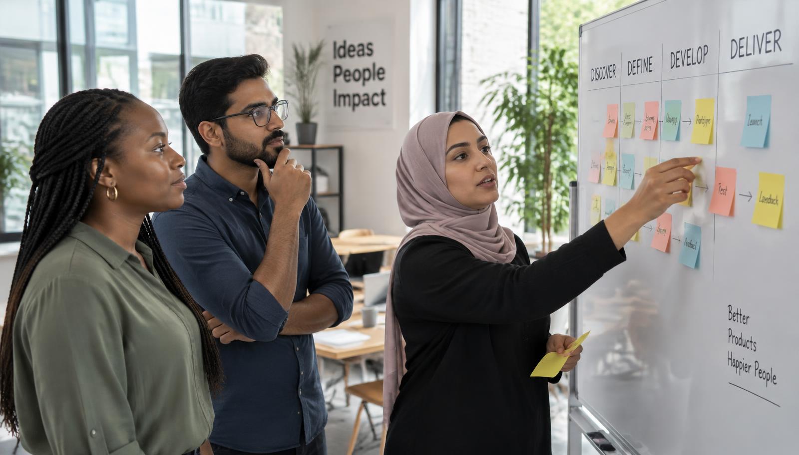 A mixed team mapping an operational workflow